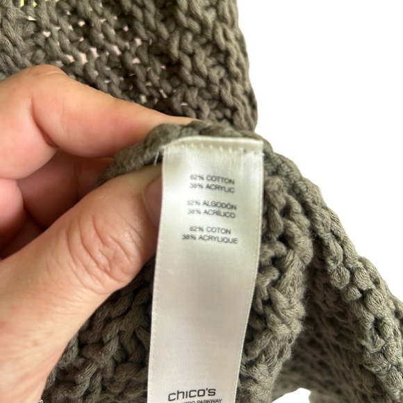 Chicos Convertible Ramsey Olive Green Vest Sweater Sleeveless NWT - Picture 7 of 12